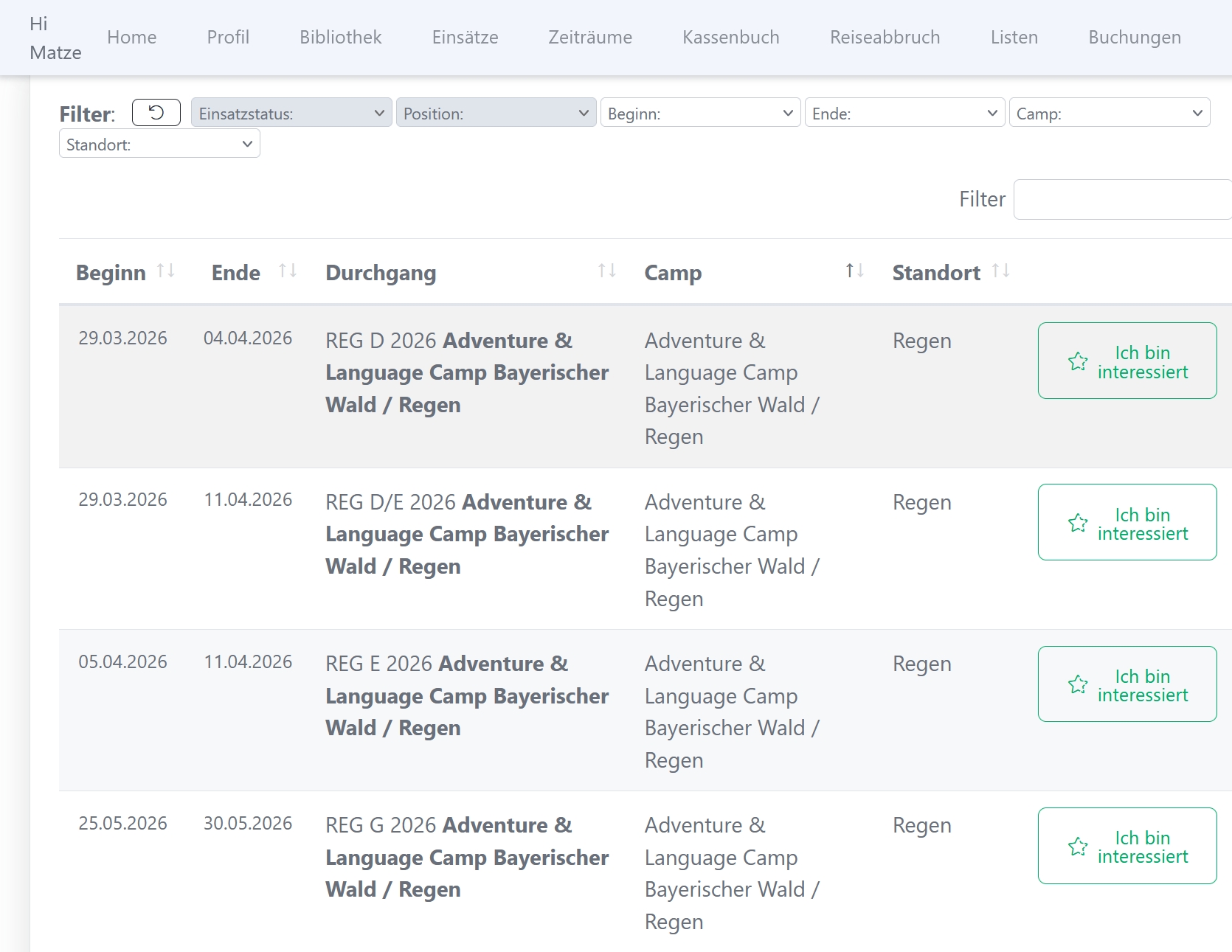Profile Login screenshot